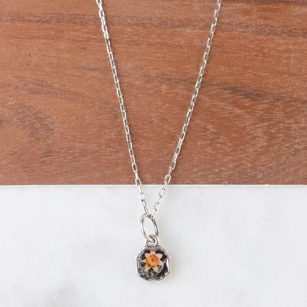 * Charm Bar * Birth Month Flower Pendant