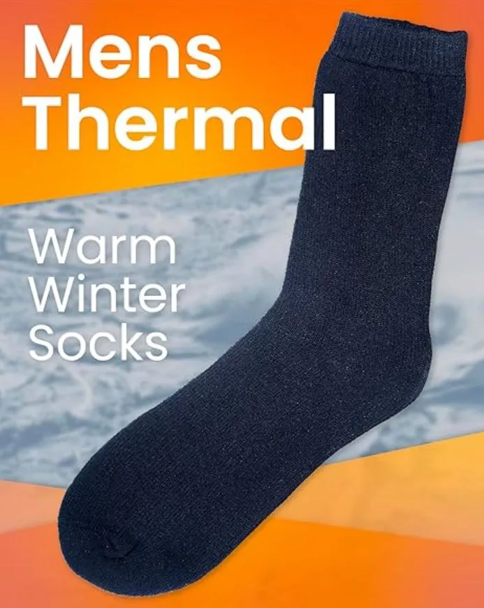 15  Pairs X Mens Heavy Duty Thermal Cotton Work Thick Winter Heated Crew Socks