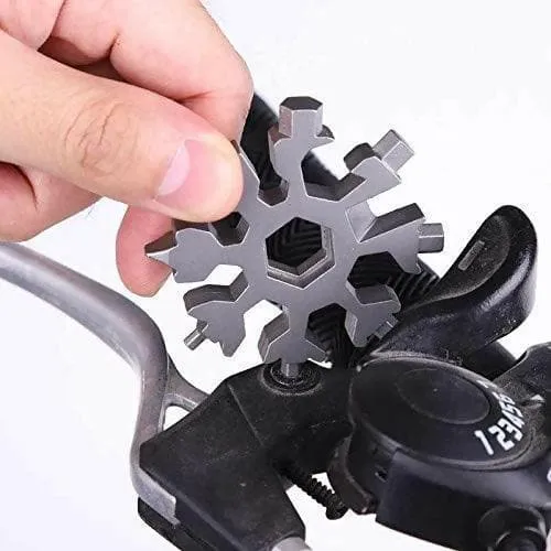 18-in-1 Stainless Steel Snowflake Multi-Tool as Keychain driver, Bottle Opener Tool