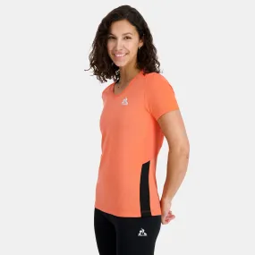 2410234-TRAINING Tee SS N°1 W orange perf/black | T-shirt Femme