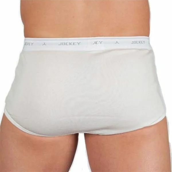 3 Pairs Jockey White Y-Front Mens Underwear Briefs Plus Size 28 30 32 34 36 38 40