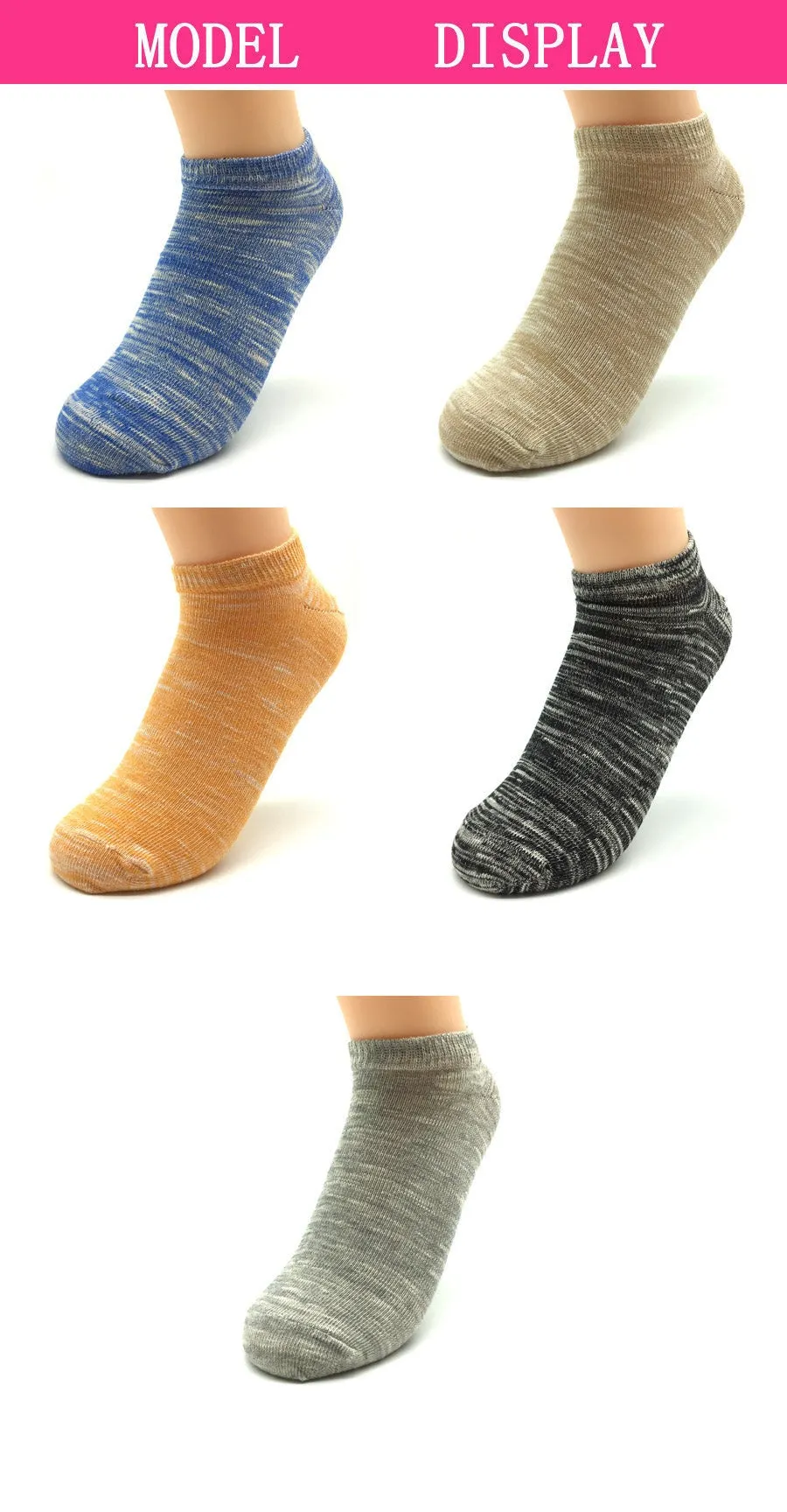 5 Pairs Lot Summer Casual Cotton Harajuku Ankle Socks for Women