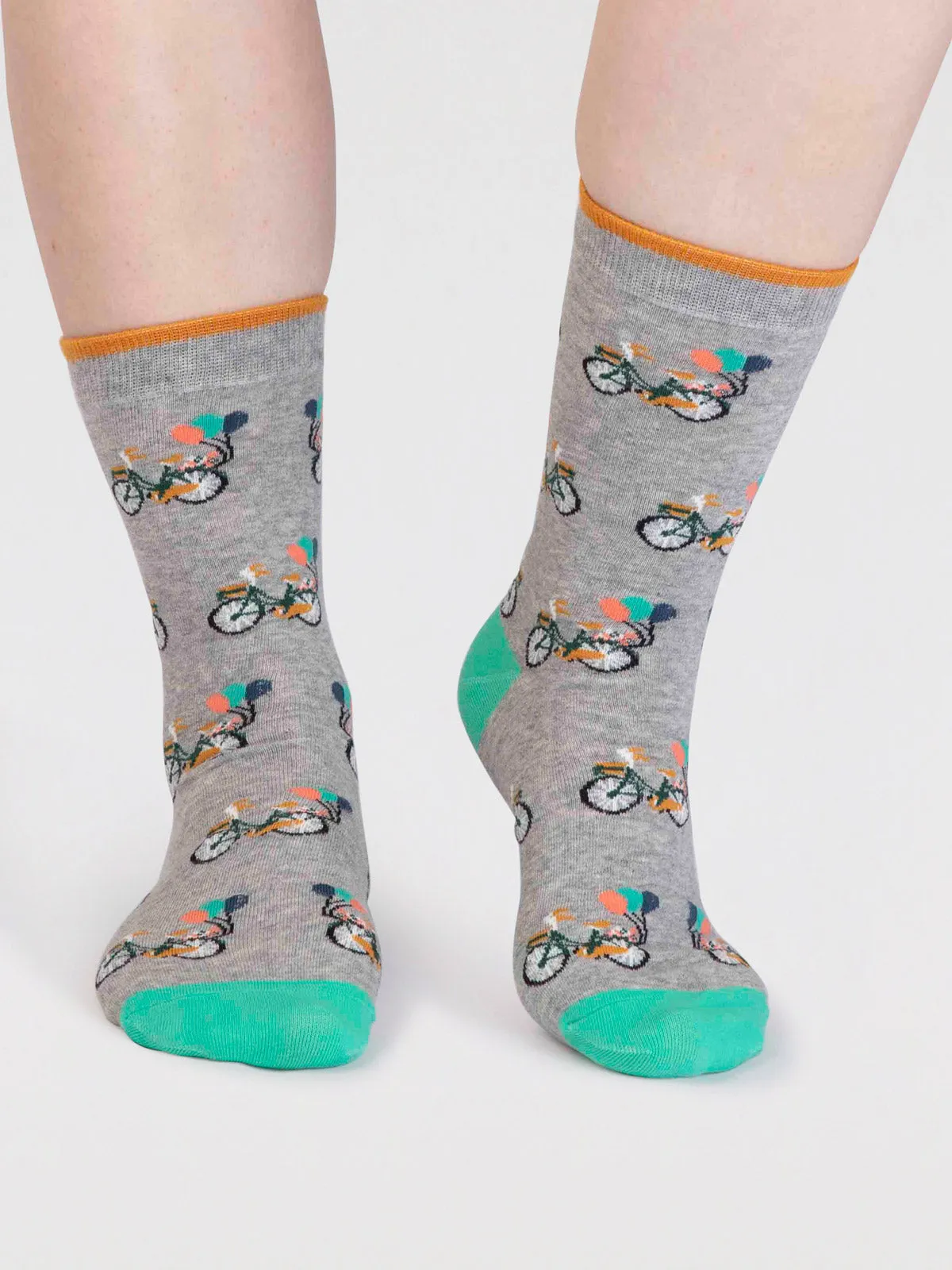 Akia Organic Cotton Bike Socks - Grey Marle