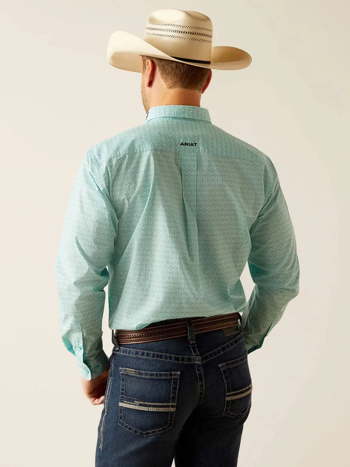 Ariat 10048394 Mens Team Gian Classic Fit Shirt Light Aqua