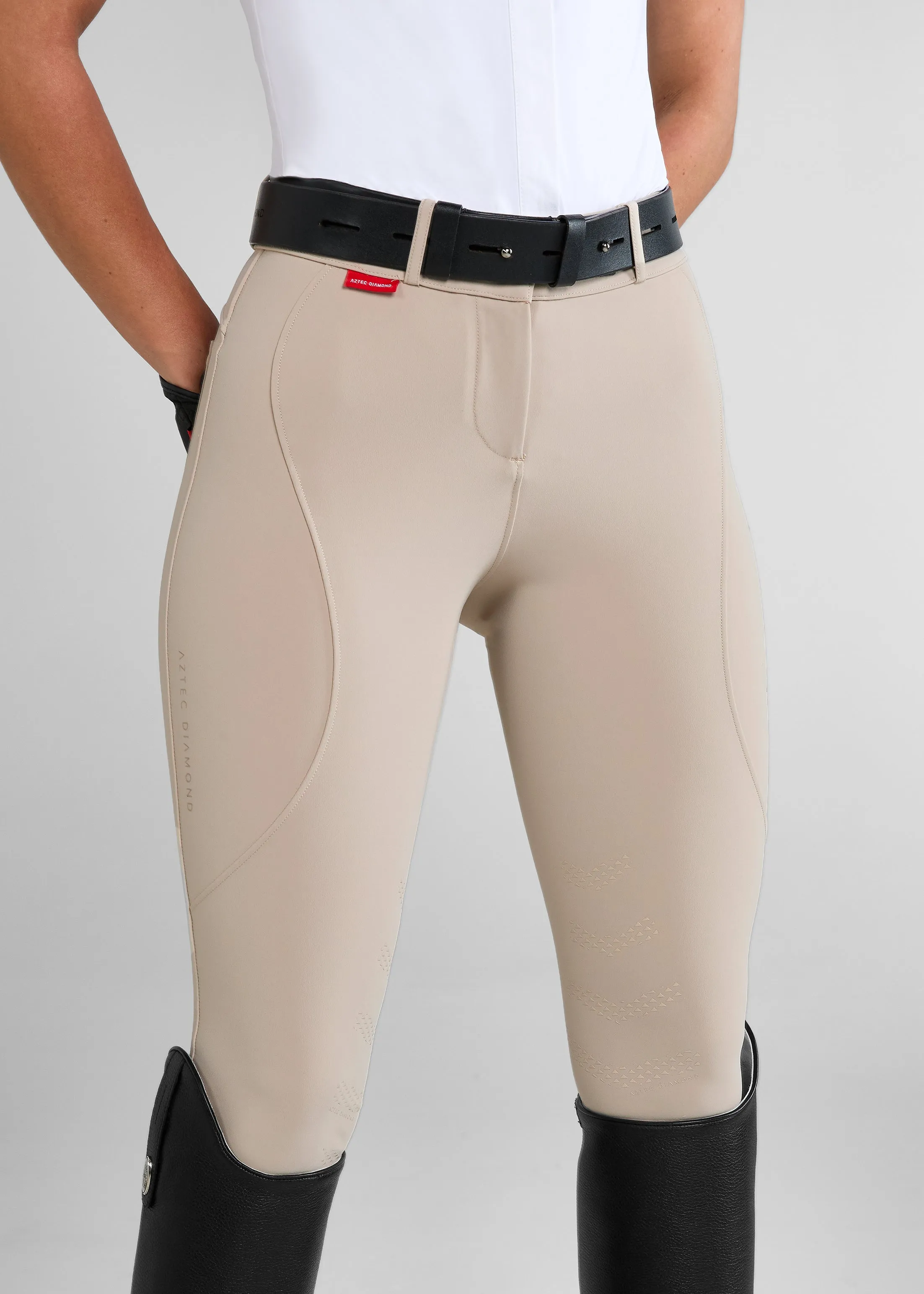 Beige Core Mid-Rise Breeches Knee Grip