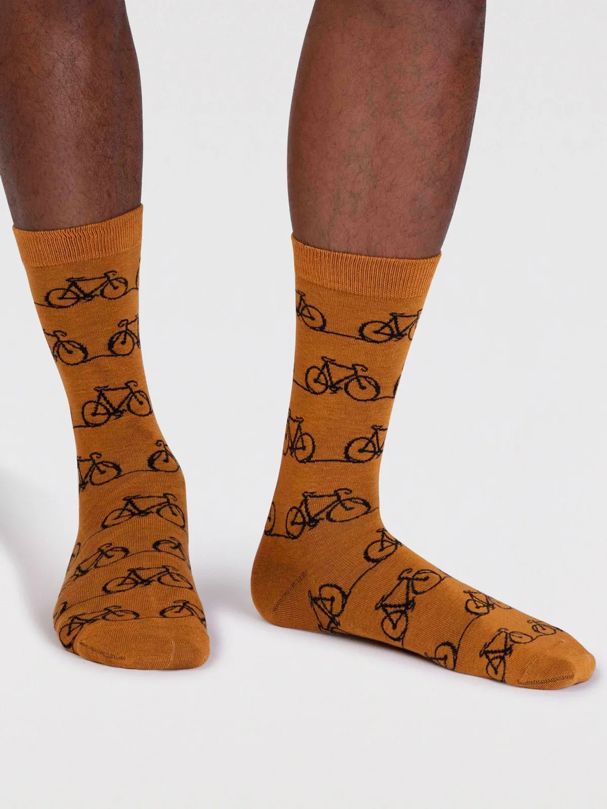 Bennie Organic Cotton Bike Socks - Turmeric Yellow