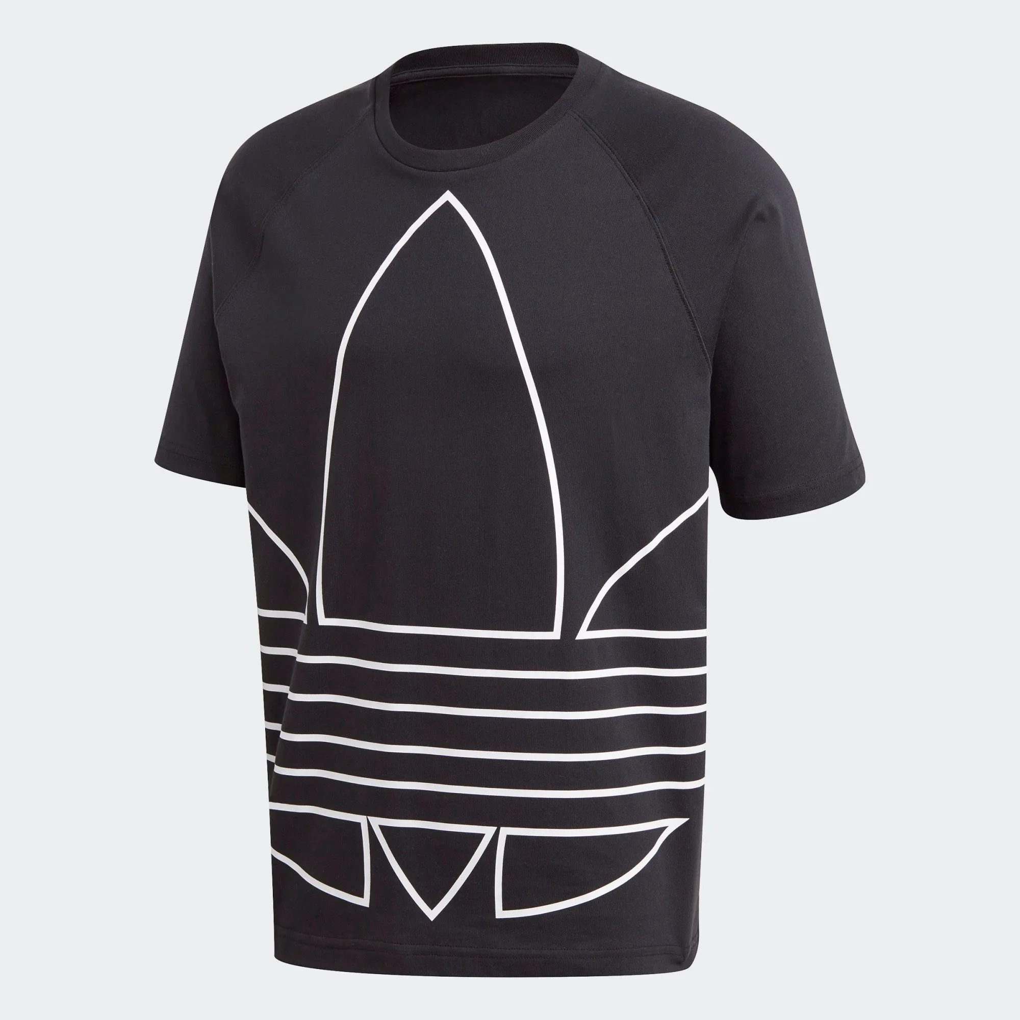 BIG TREFOIL OUTLINE TEE Black / White-GE6229