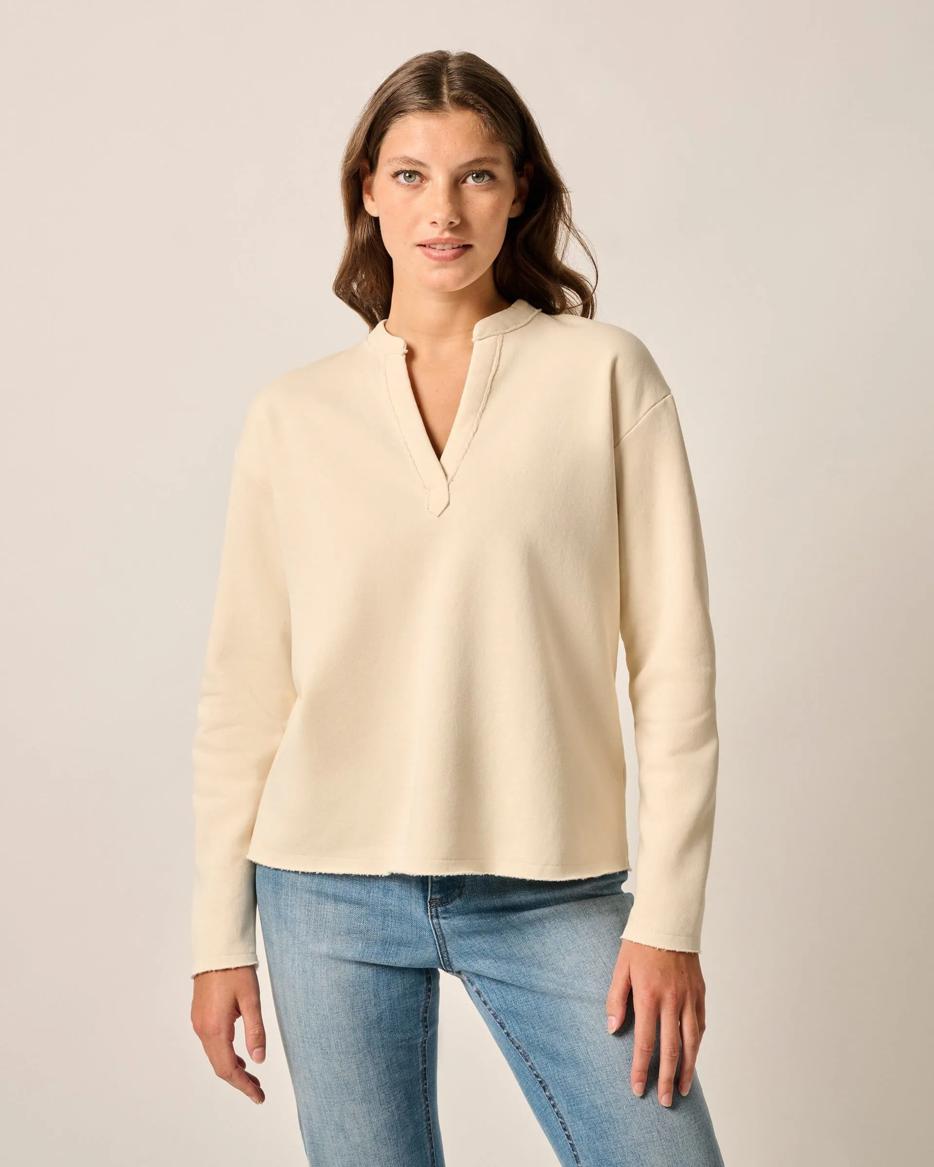 Camilla V-Neck Cotton Blend Pullover