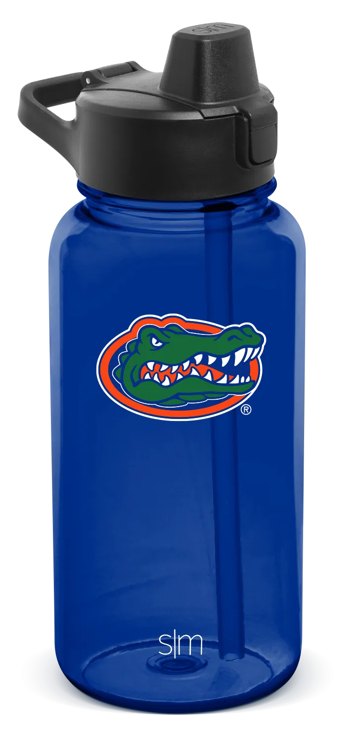 Collegiate Plastic Summit Water Bottle with Simple Flip Straw Lid