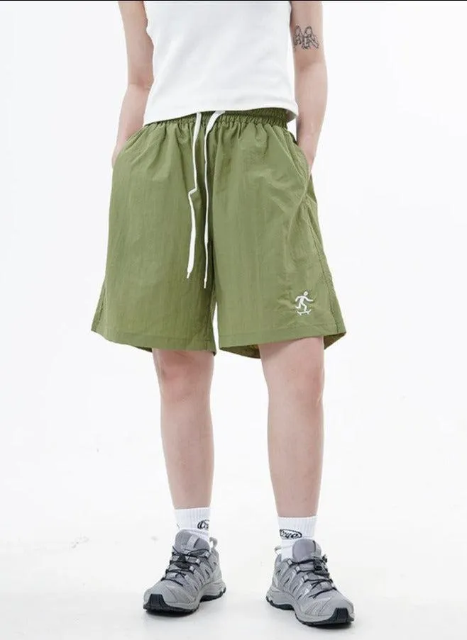 Drawstring Skate Embroidery Sports Shorts