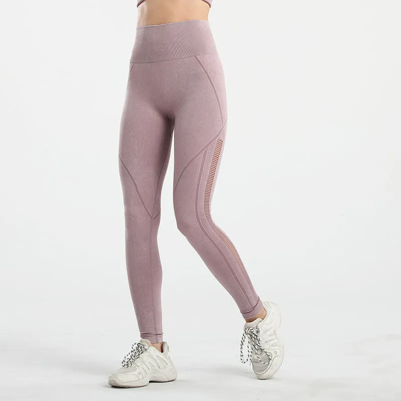 Dusty Rose Yoga Pants Autumn And Winter High Waist Sports