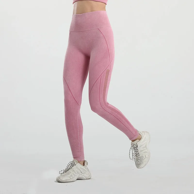 Dusty Rose Yoga Pants Autumn And Winter High Waist Sports