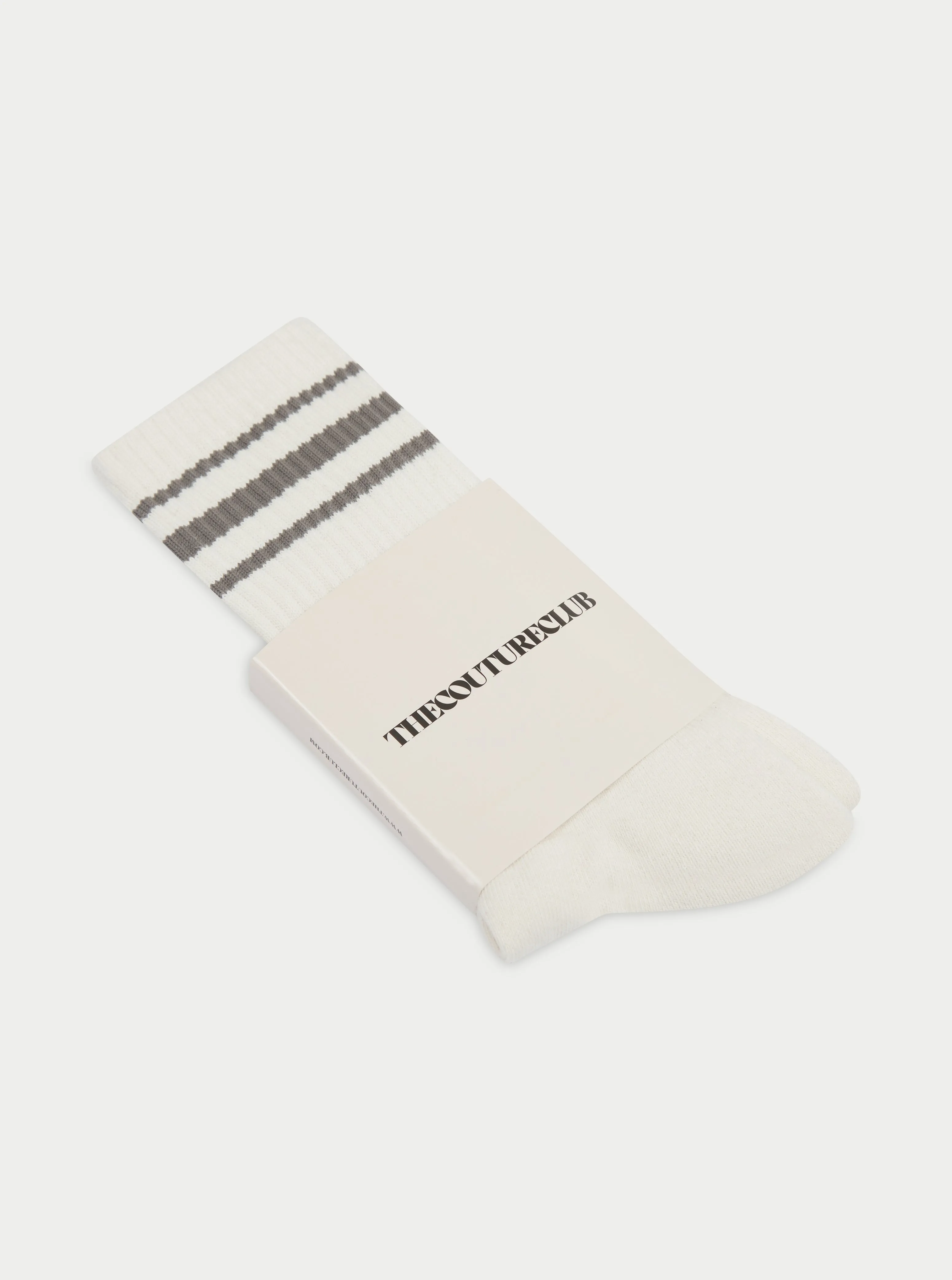 EMBLEM STRIPE SPORTS SOCK - BROWN