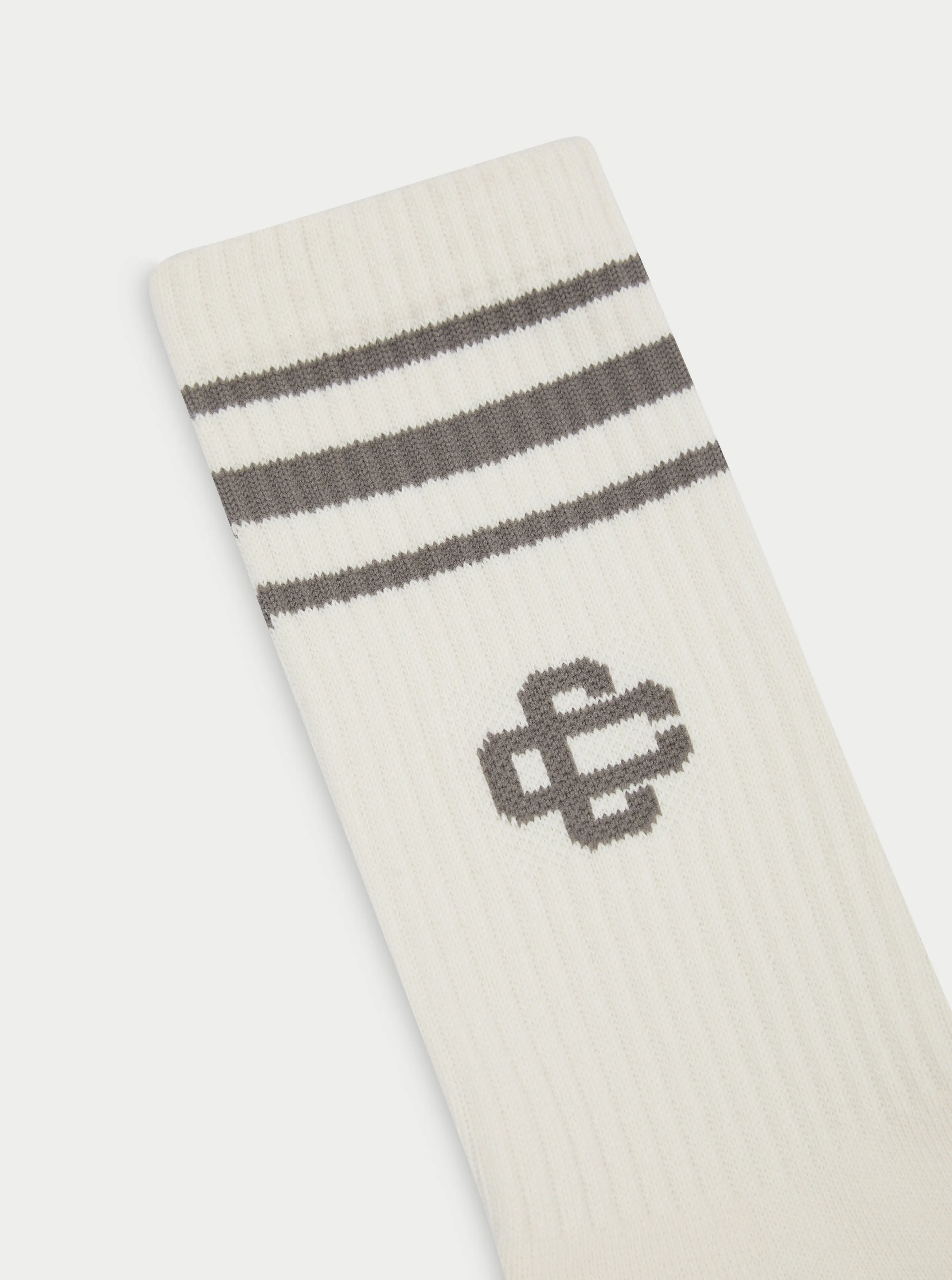 EMBLEM STRIPE SPORTS SOCK - BROWN