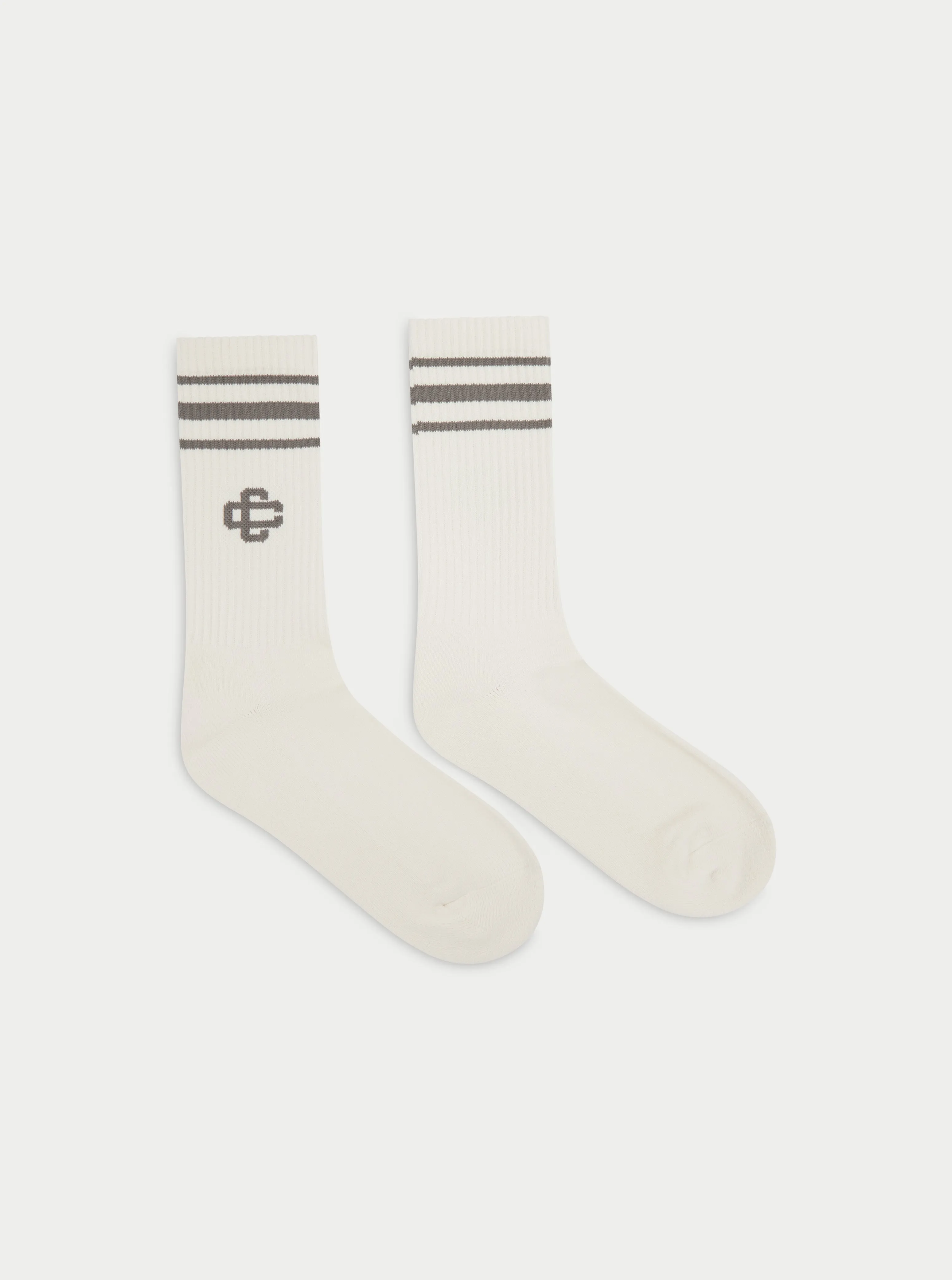 EMBLEM STRIPE SPORTS SOCK - BROWN