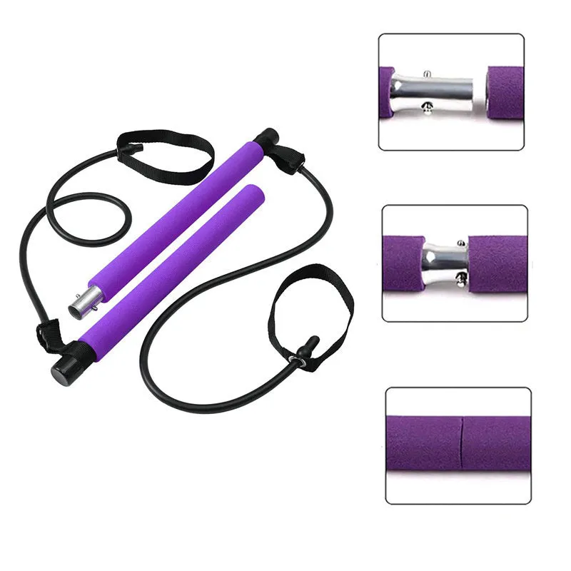 Fitness Yoga Pilates Bar Portatile Palestra Accessori Sport Elastici Bodybuilding Fasce di Resistenza per Home Trainer Attrezzatura per Allenamento