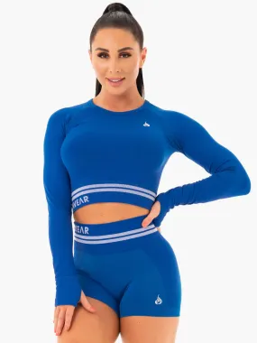 Freestyle Seamless Long Sleeve Crop - Blue