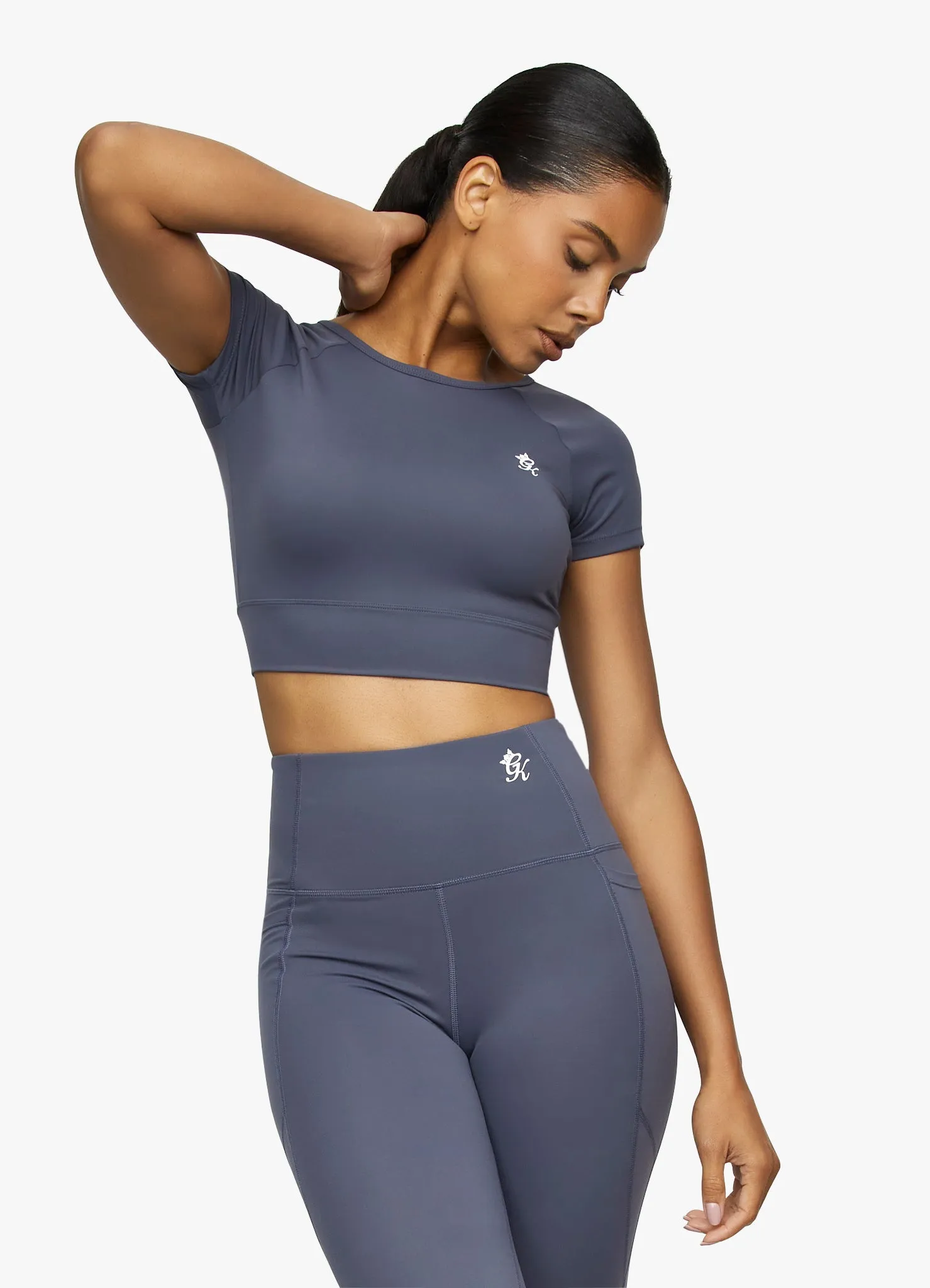 Gym King Dominate Cap Sleeve Crop Tee - Deep Navy