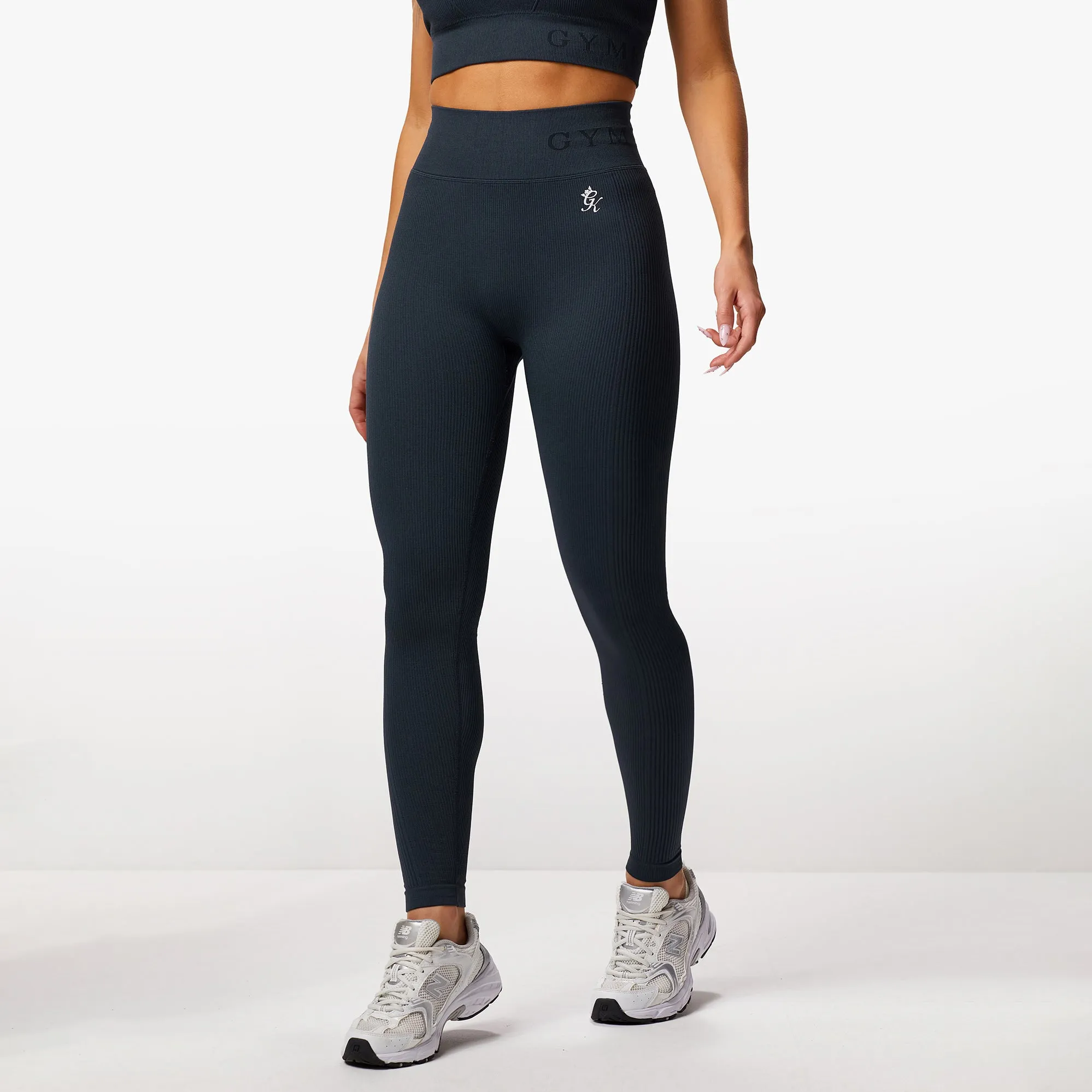 Gym King Formation Rib Legging - Deep Slate Blue