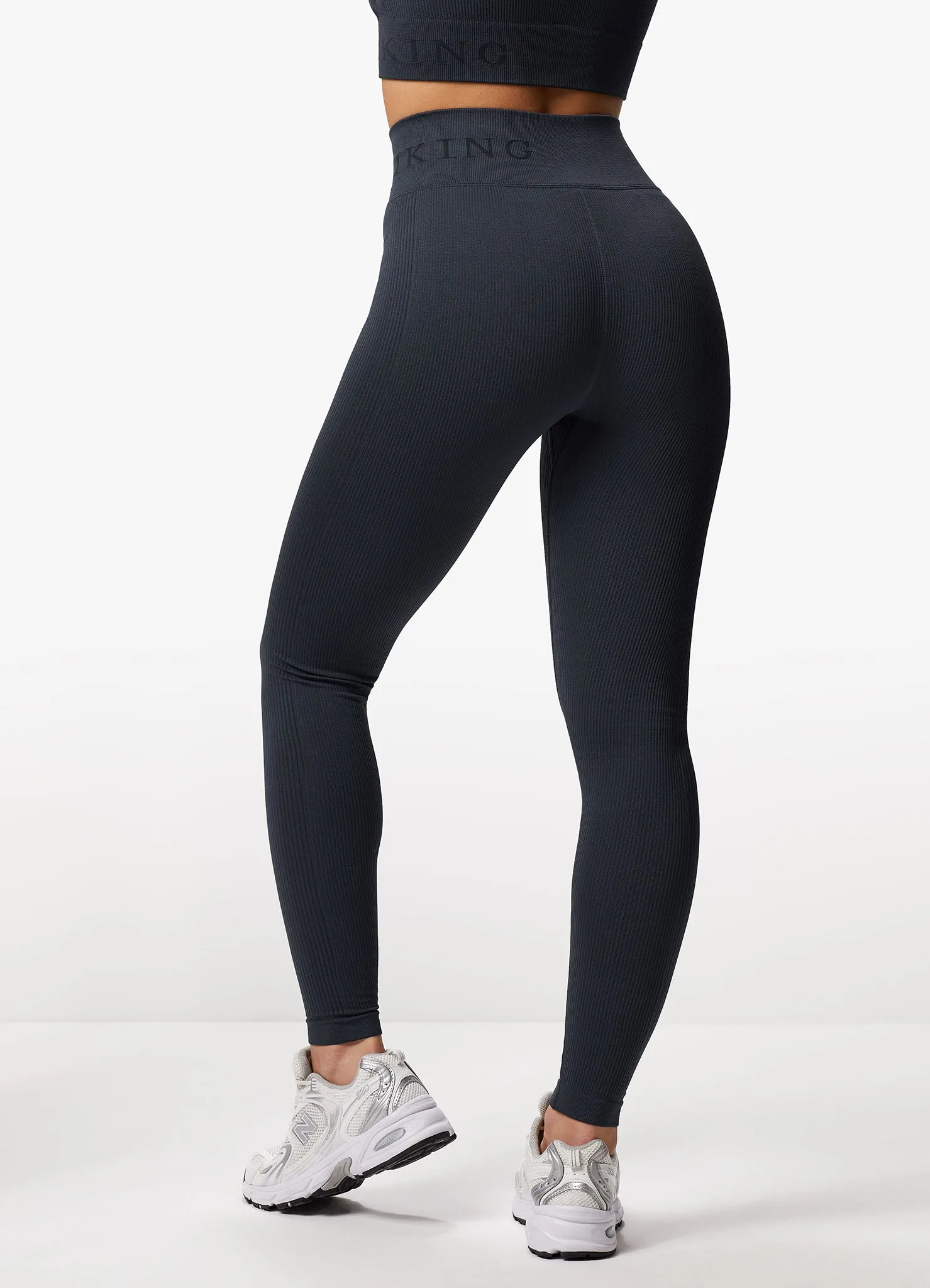 Gym King Formation Rib Legging - Deep Slate Blue