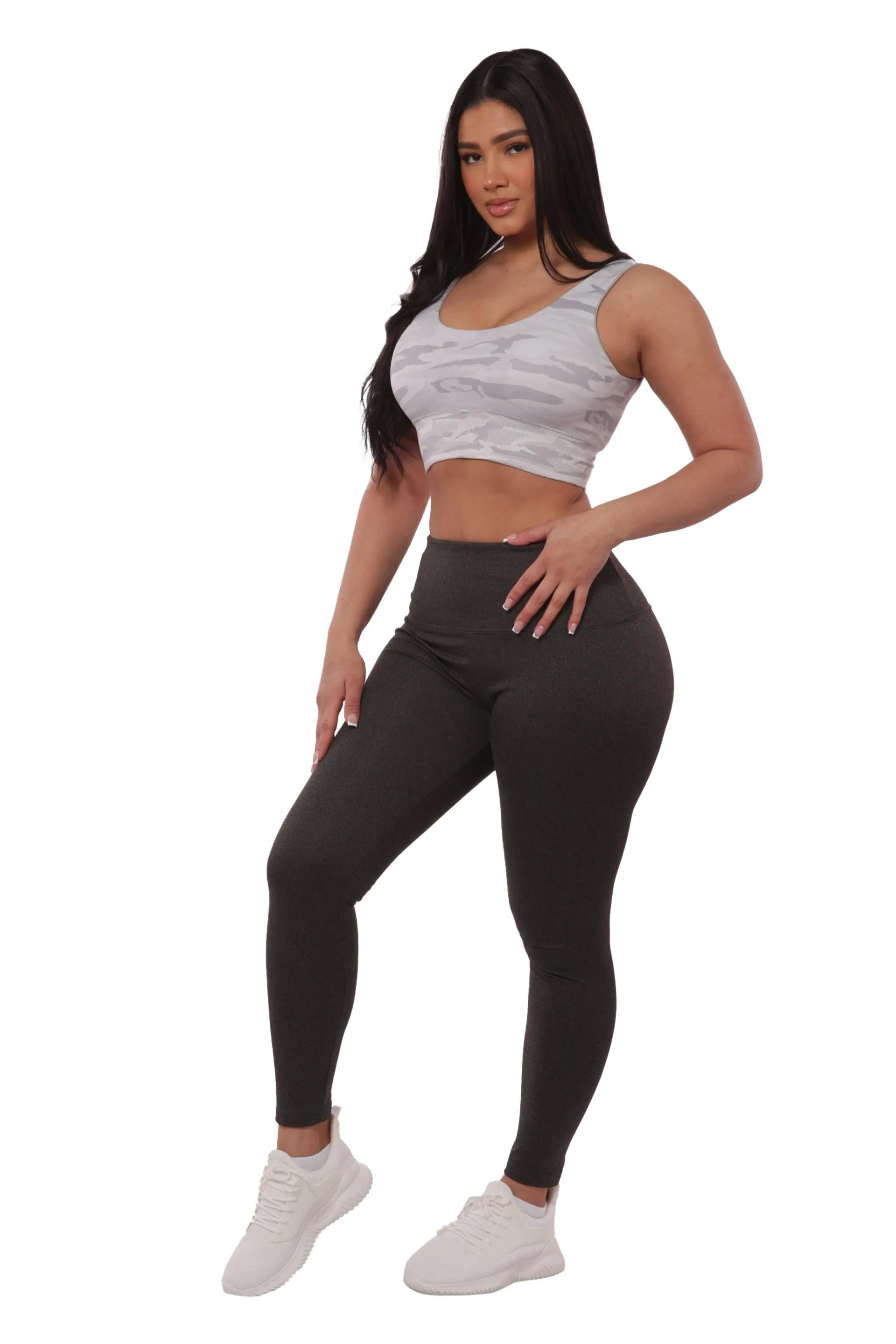 High Waist Tummy Control Sports Leggings - Charcoal