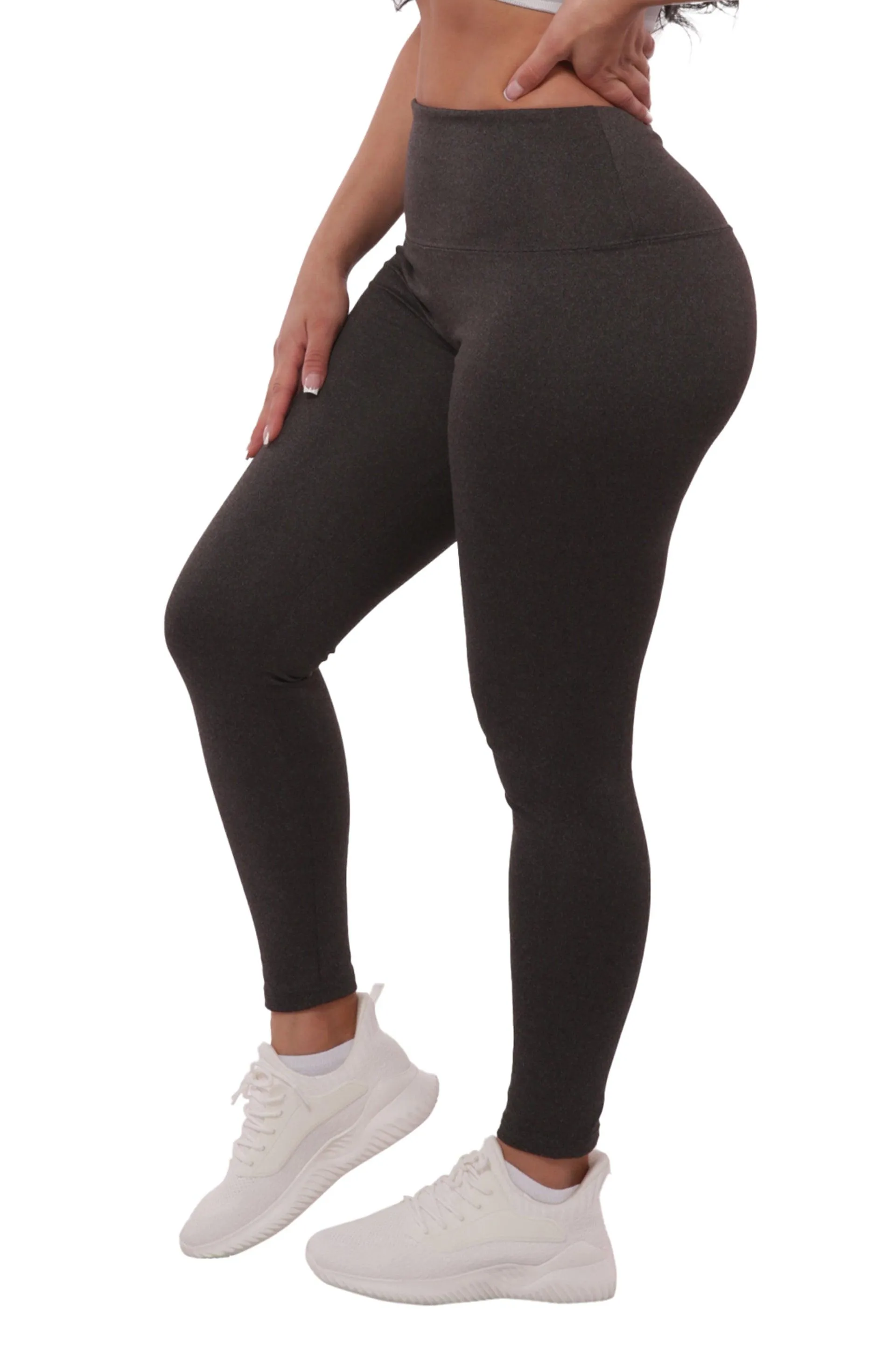 High Waist Tummy Control Sports Leggings - Charcoal