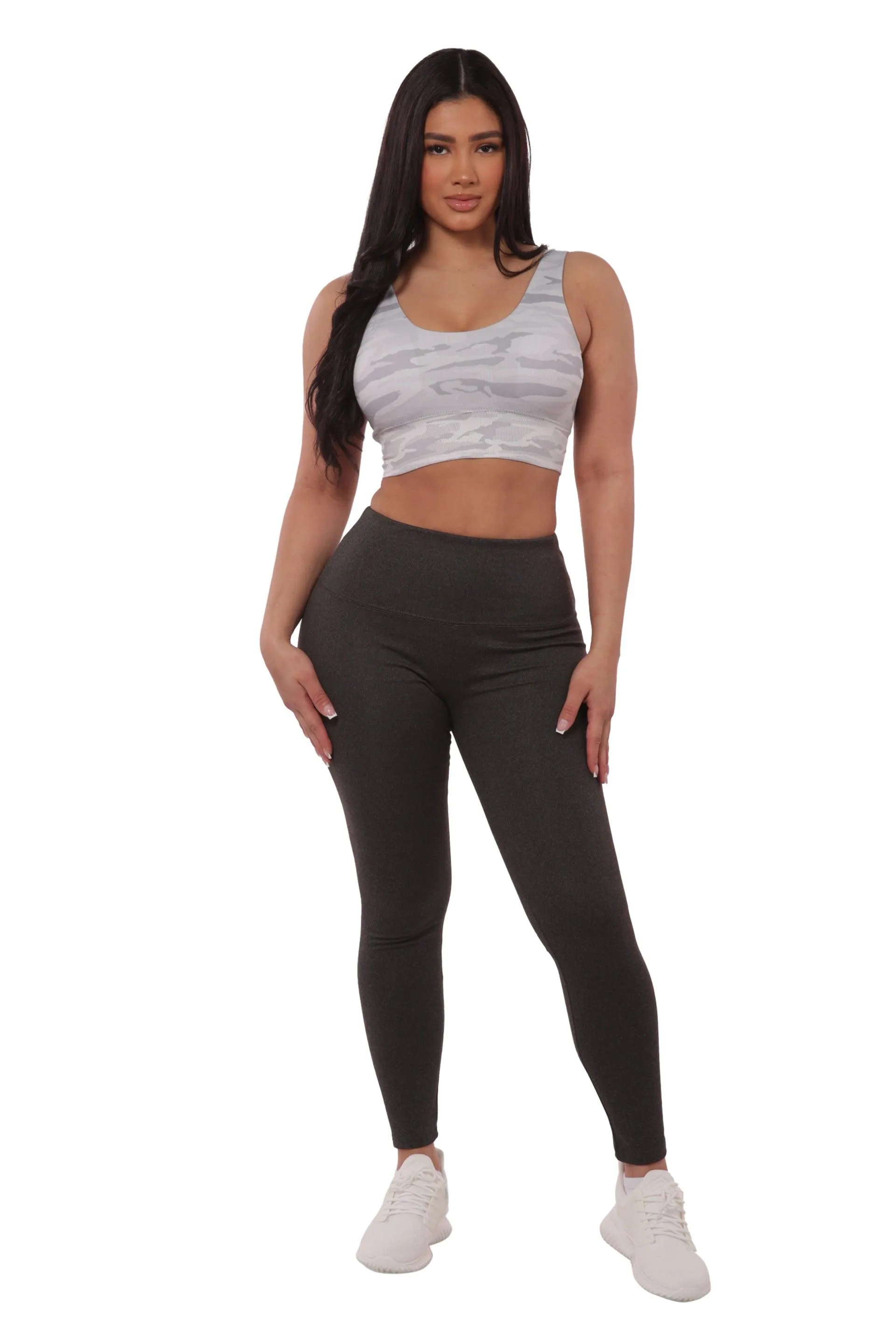 High Waist Tummy Control Sports Leggings - Charcoal