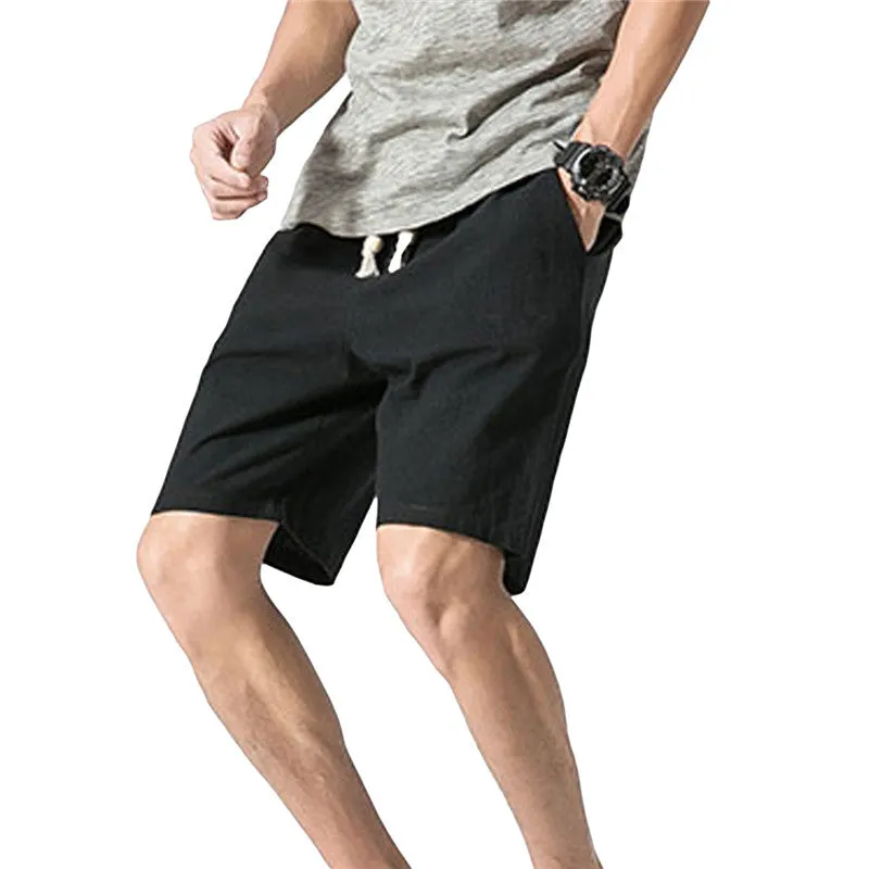 Loose Elastic Waist Shorts Black