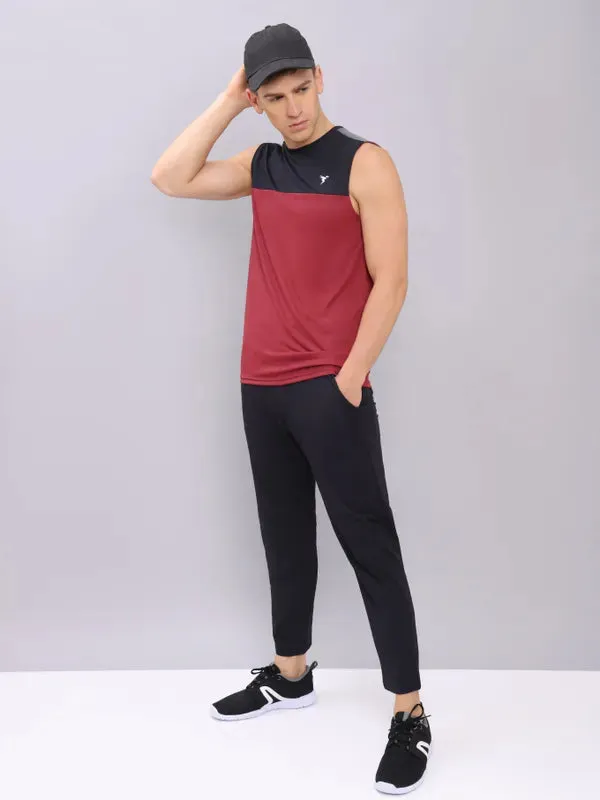 Men Colorblock Slim Fit Crew Neck Innerwear Vest with TECHNO COOL 