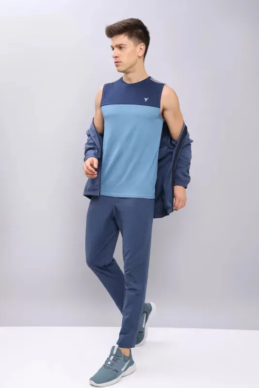 Men Colorblock Slim Fit Crew Neck Innerwear Vest with TECHNO COOL 