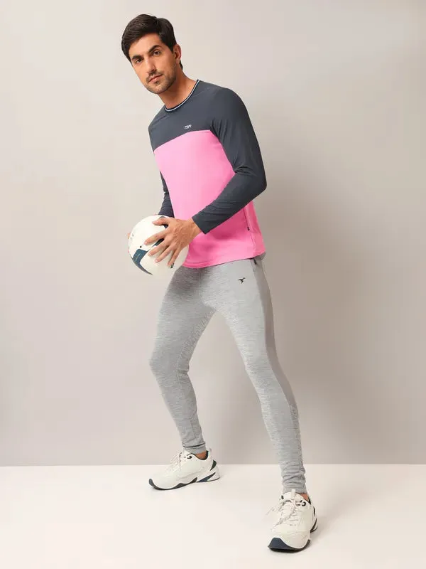 Men Colorblock Slim Fit Crew Neck T-shirt with MATPIQ