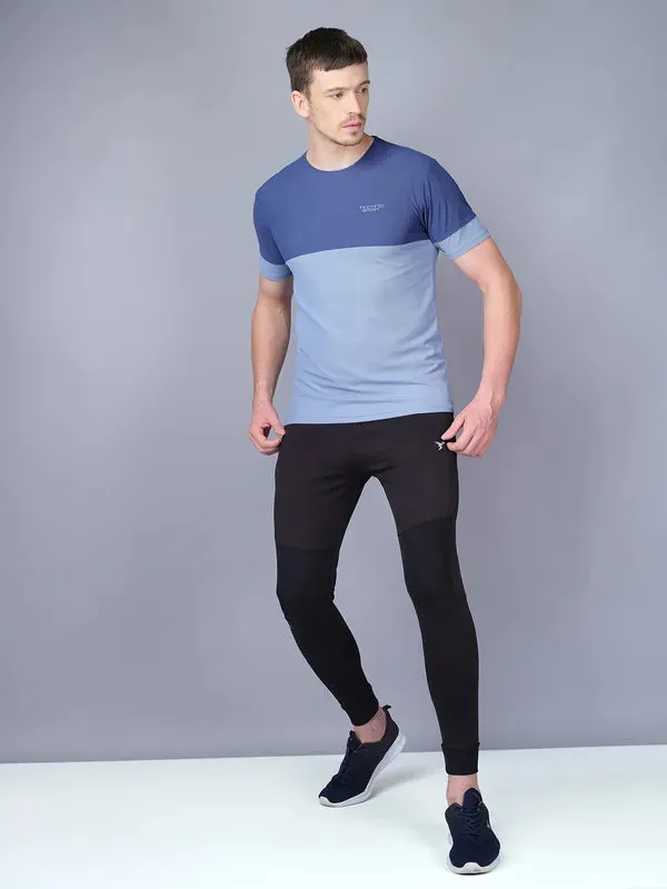 Men Colorblock Slim Fit Crew Neck T-shirt with TECHNO GUARD