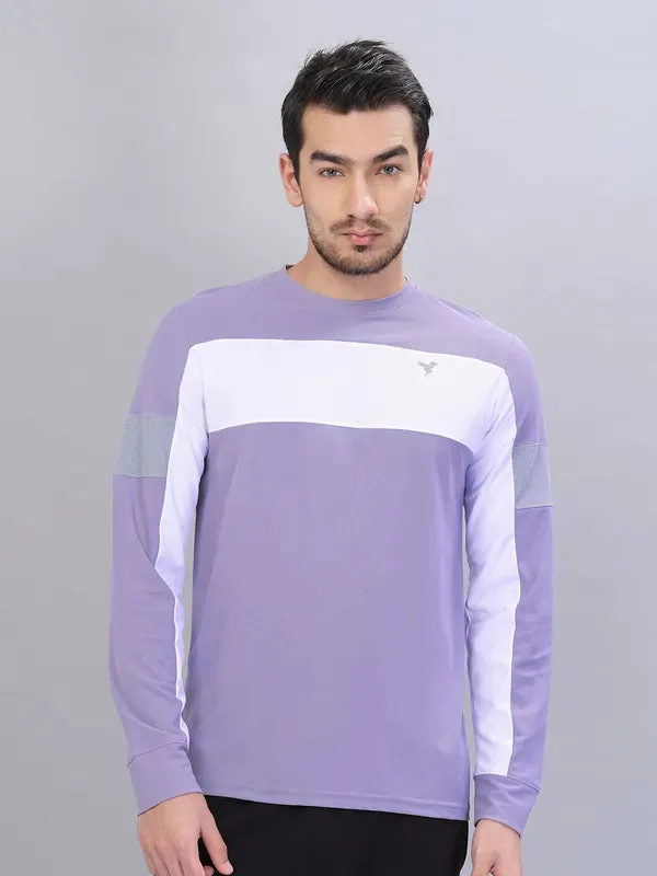 Men Colorblock Slim Fit Crew Neck T-shirt with TECHNOLITE