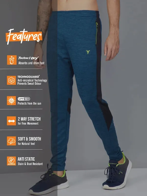 Men Colorblock Slim Fit Trackpants with TECHNO DRY