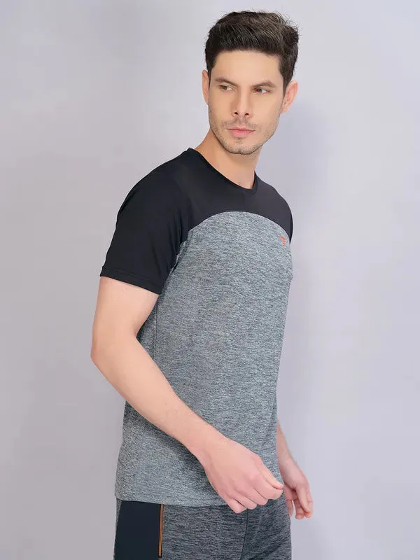 Men Crew Neck Slim Fit Melange T-shirt with DOUBLE COOL