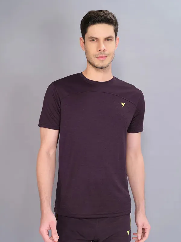 Men Crew Neck Slim Fit Melange T-shirt with DOUBLE COOL