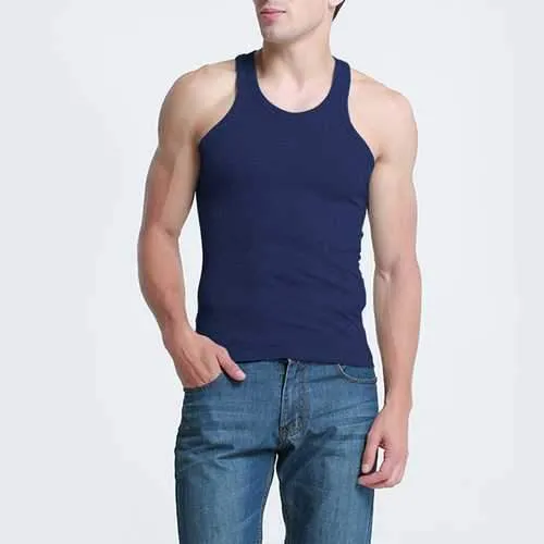 Mens Cotton Crewneck Sports Fitness Vest Casual Solid Color Slim Tank Tops