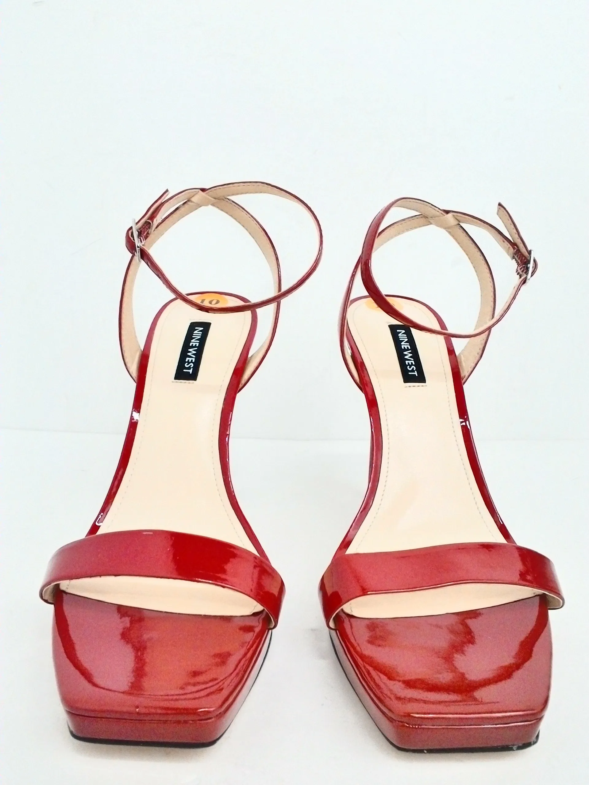 Nine West Women's Red Zadie Heeled Sandal Size 10 M