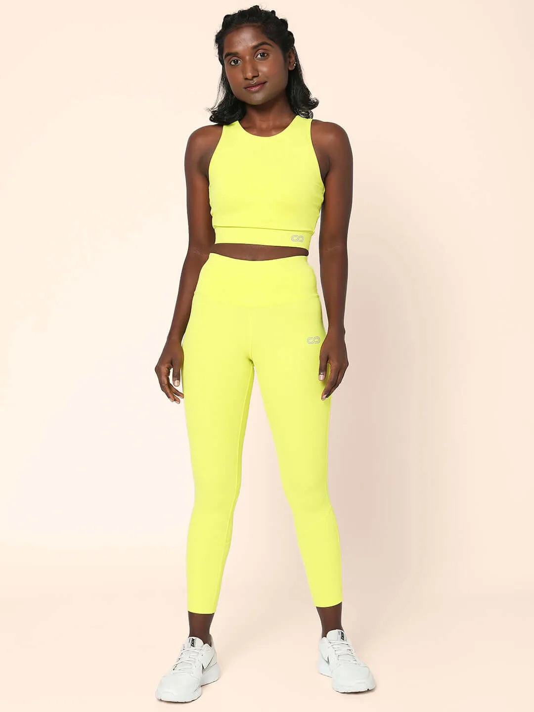 Padded Cross Back Lime Crop Top