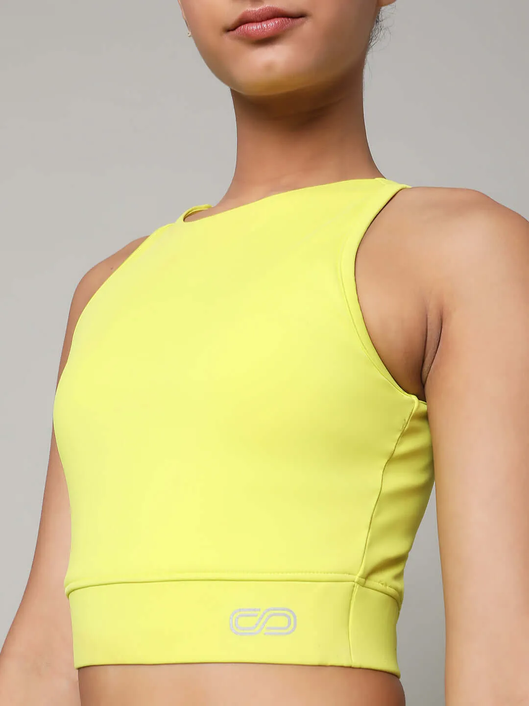 Padded Cross Back Lime Crop Top