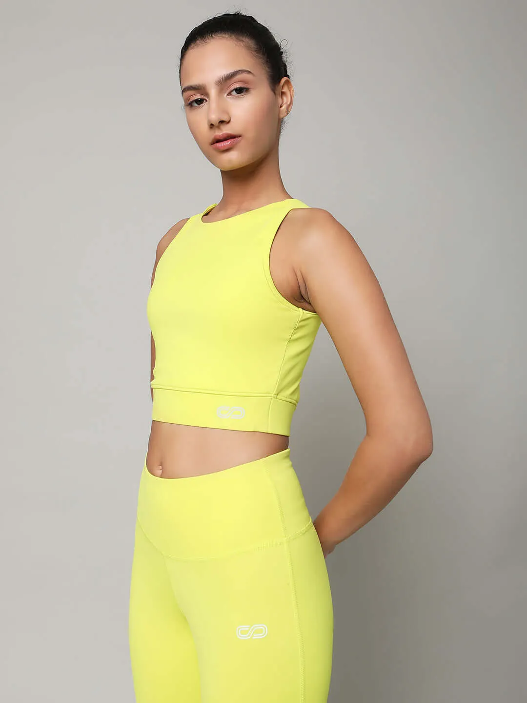 Padded Cross Back Lime Crop Top