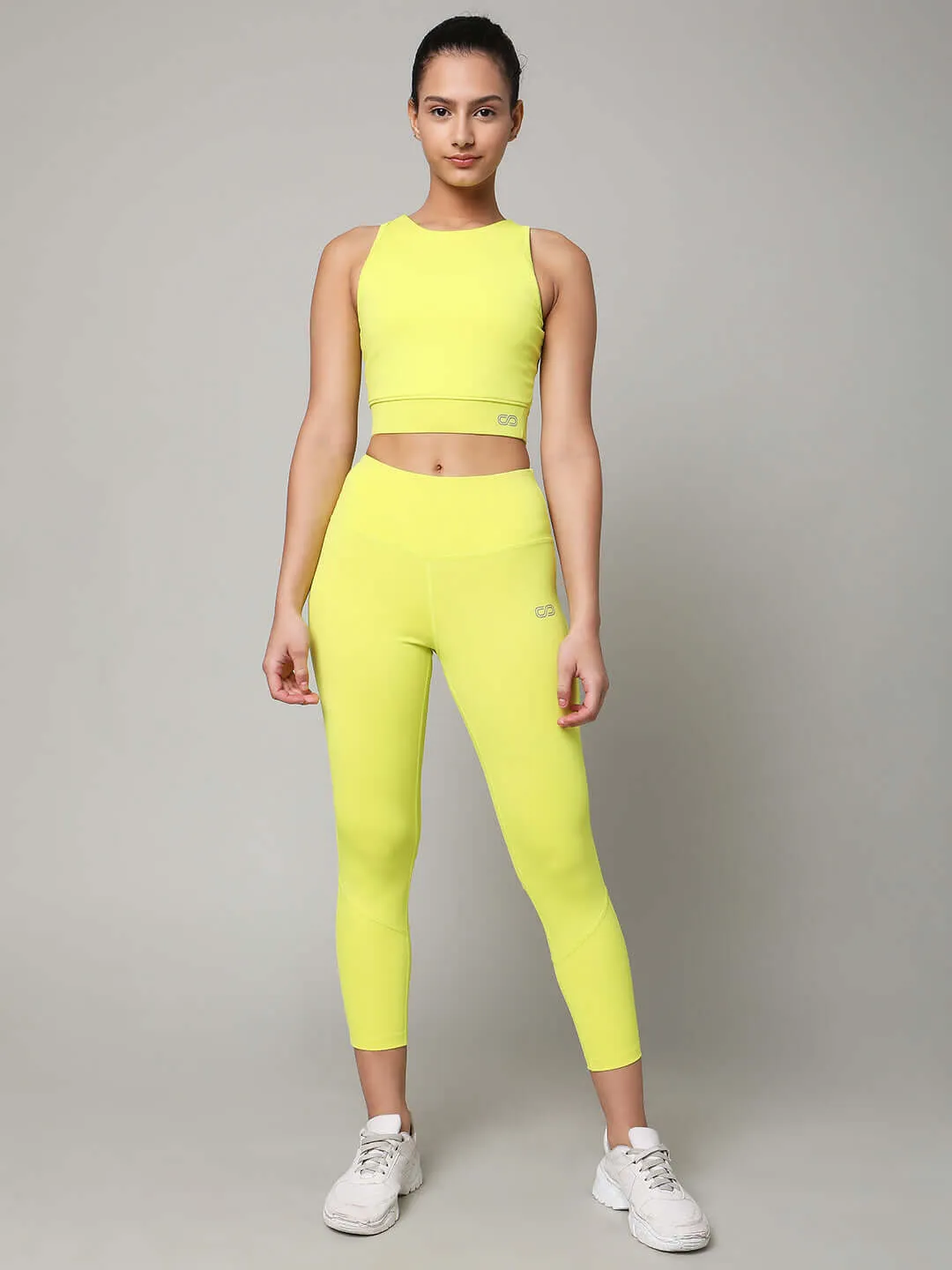 Padded Cross Back Lime Crop Top