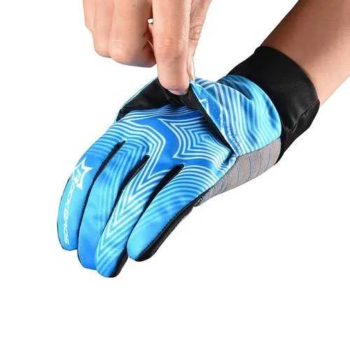 ROCKBROS Winter Waterproof Full Finger Touch Scree Cycling Gloves with Rain Cover Stripe Style Bicycle MTB Road Bike Sports Mittens