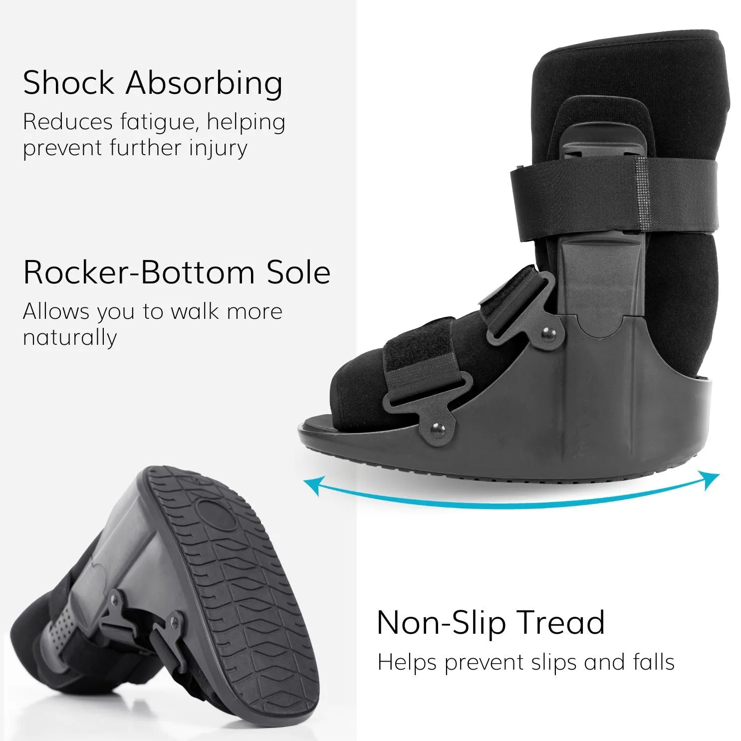 Short Walking Boot | Orthopedic Broken Toe Brace for Fast Recovery from Fractures and Foot Injuries