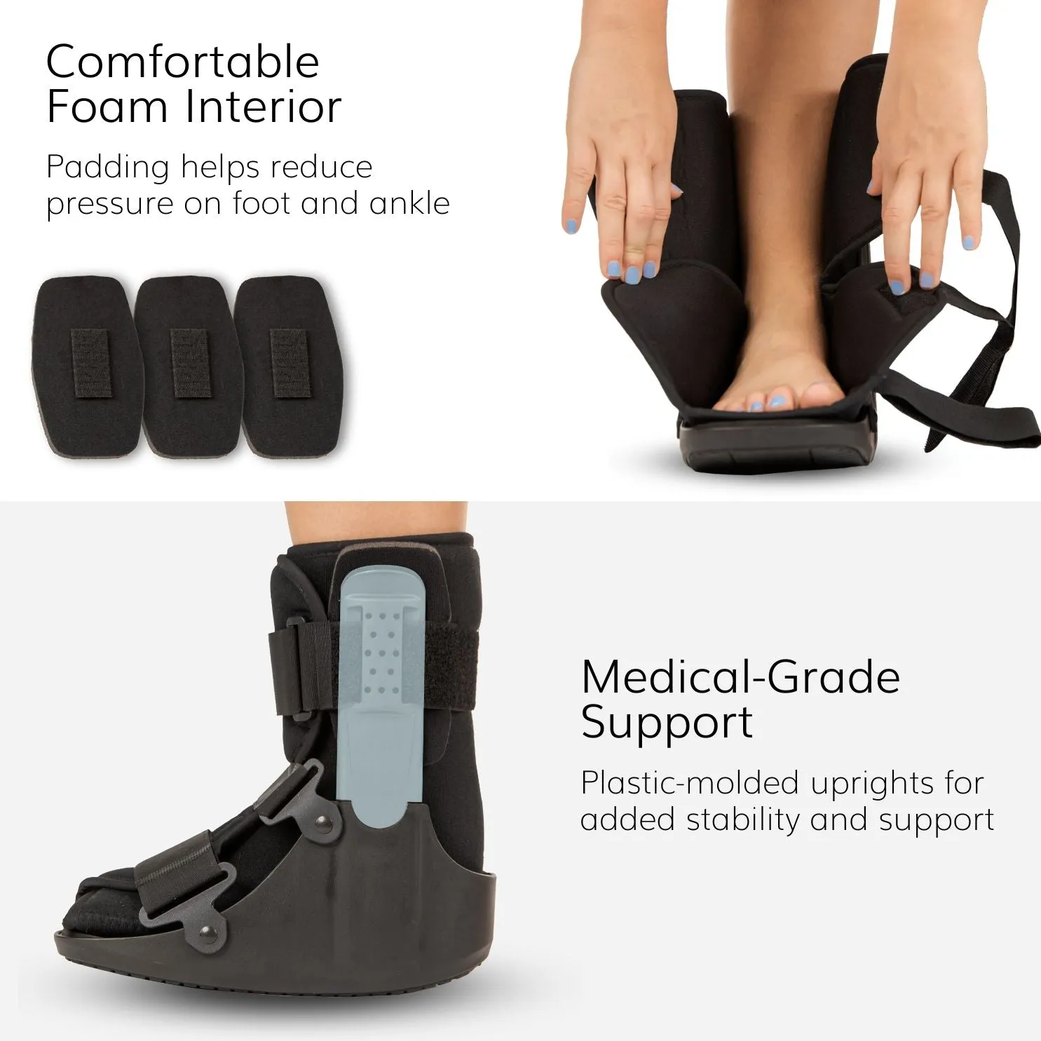 Short Walking Boot | Orthopedic Broken Toe Brace for Fast Recovery from Fractures and Foot Injuries