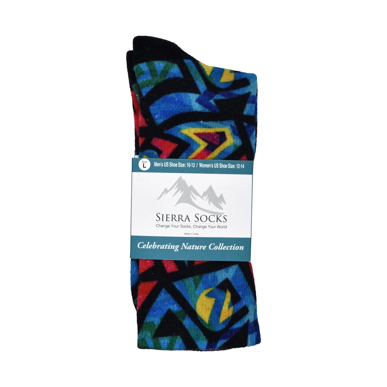 Sierra Socks - Get Funky Pattern CoolMax Socks, Nature Collection for Men & Women Eco-Friendly Colorful Crew Socks