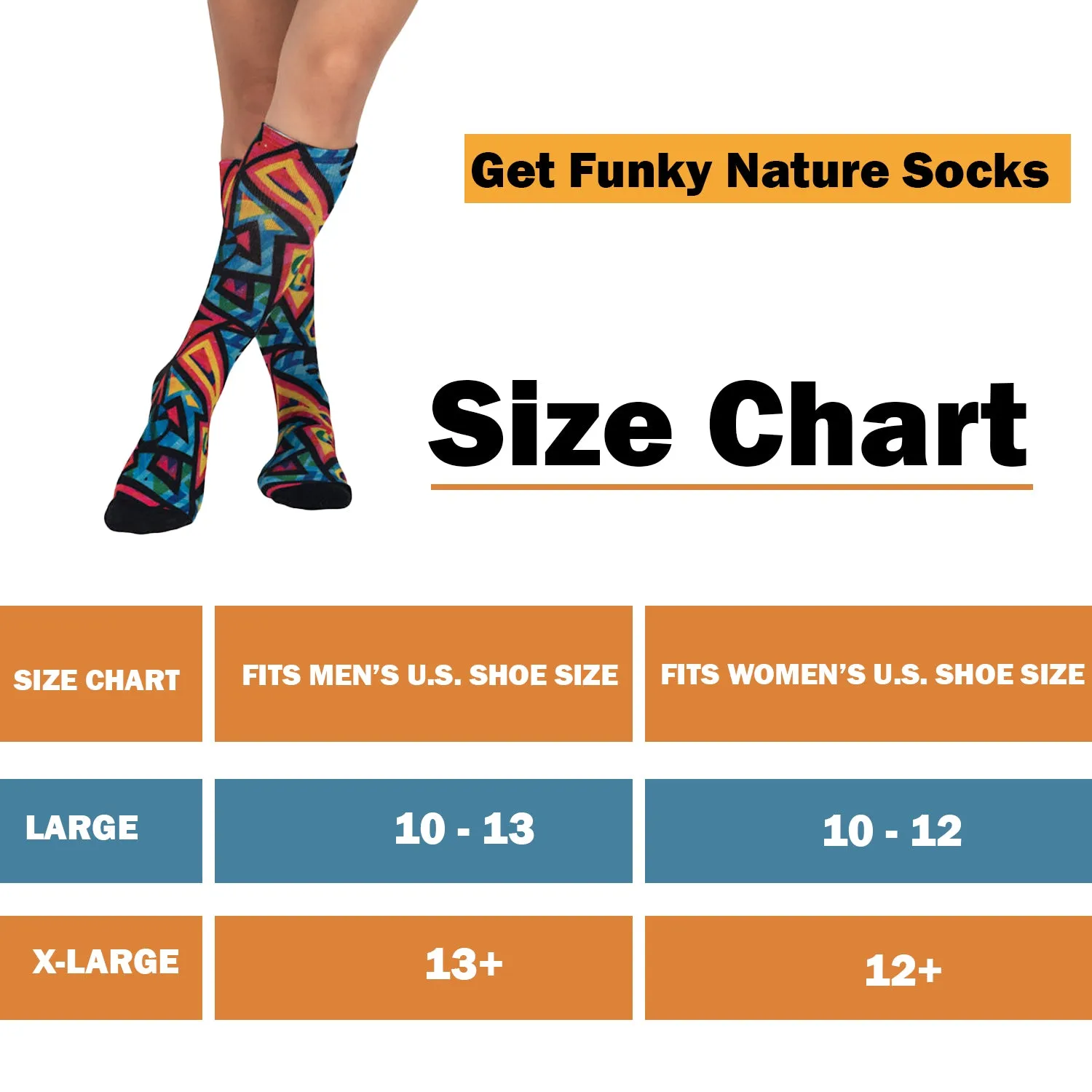 Sierra Socks - Get Funky Pattern CoolMax Socks, Nature Collection for Men & Women Eco-Friendly Colorful Crew Socks