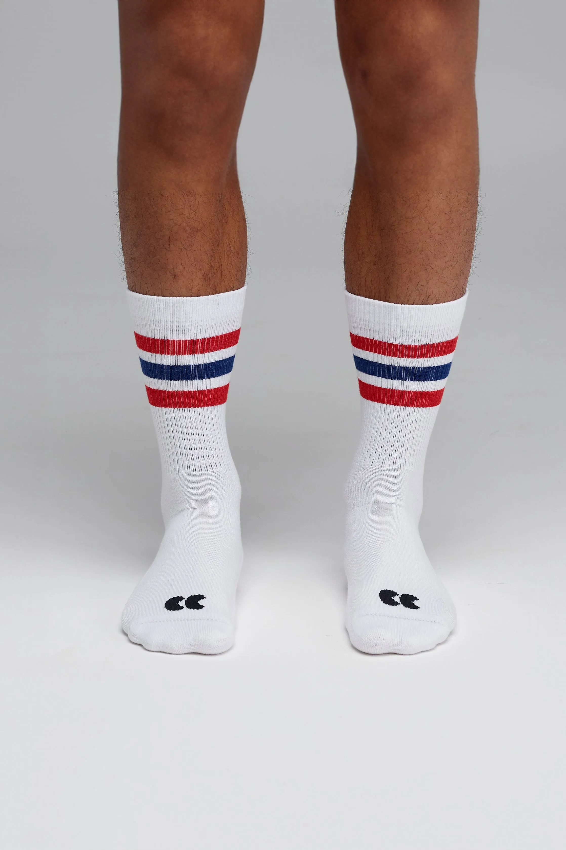 Sports Cotton Sock Calf 3 Pack - Blue Stripe