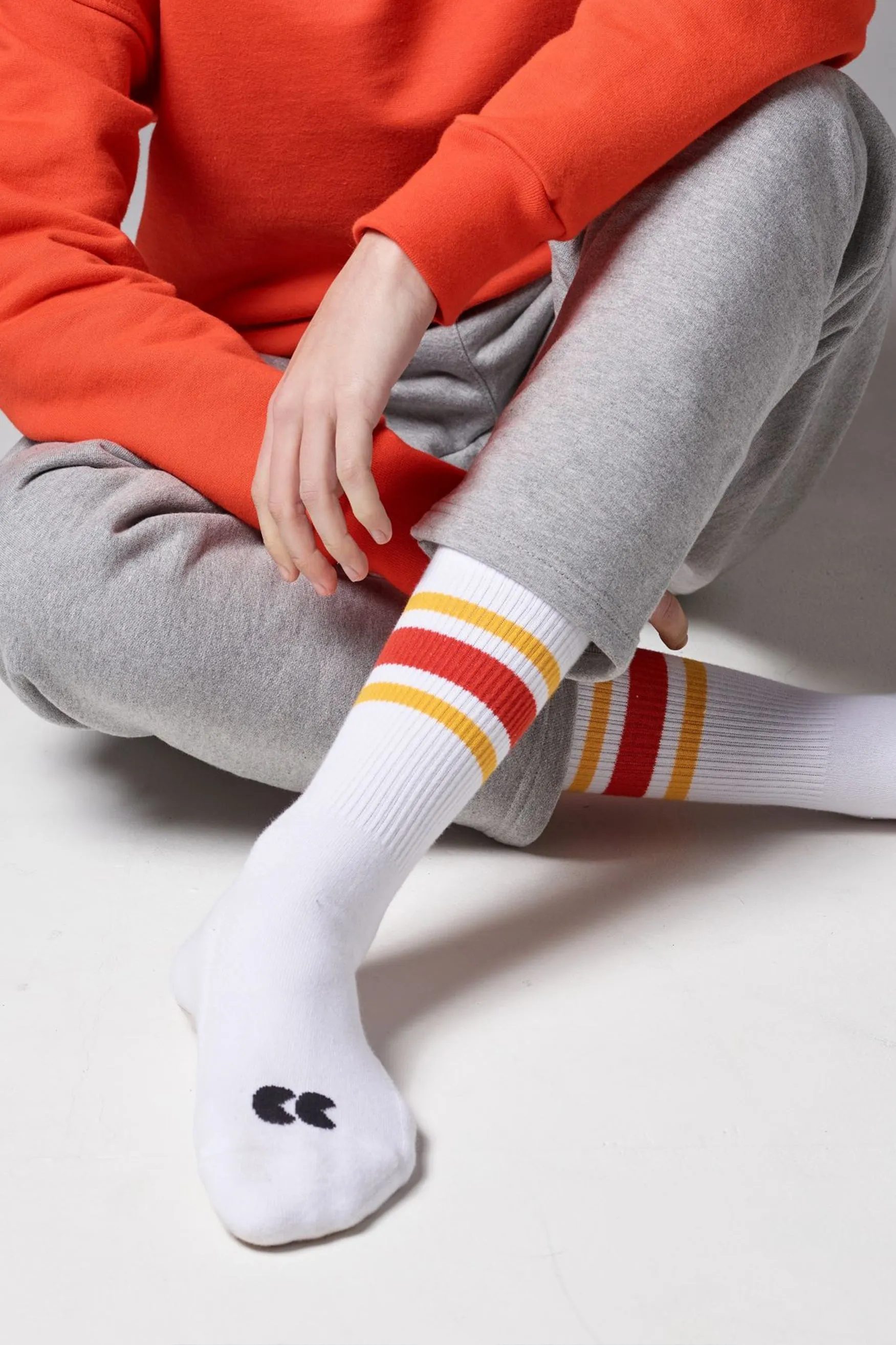 Sports Cotton Sock Calf 3 Pack - Red Stripe