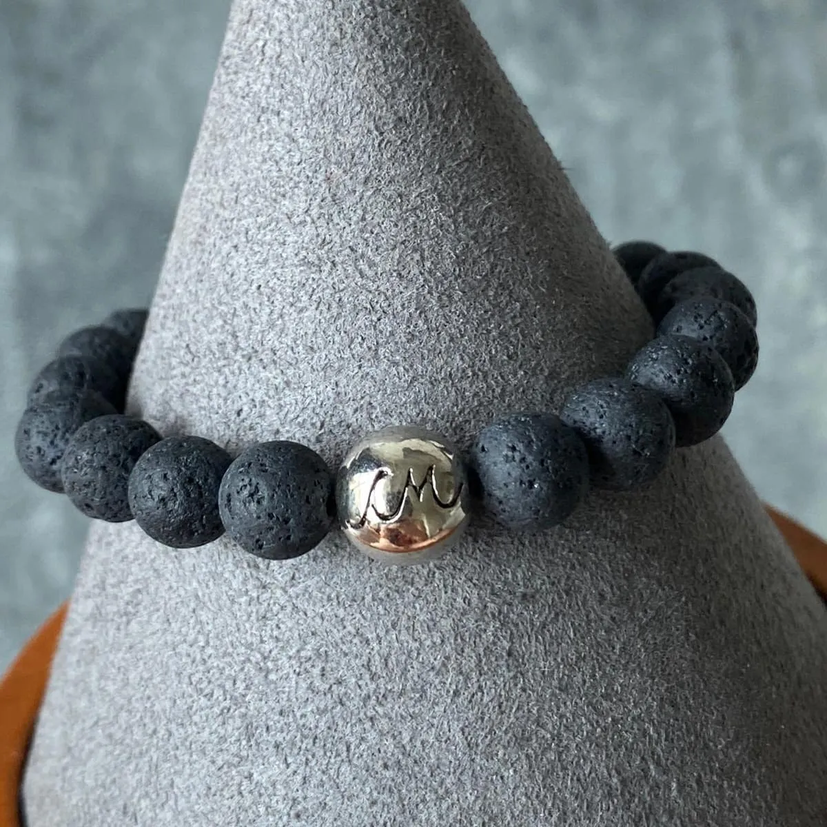 Sunstone & Lava Stone Men Bracelet